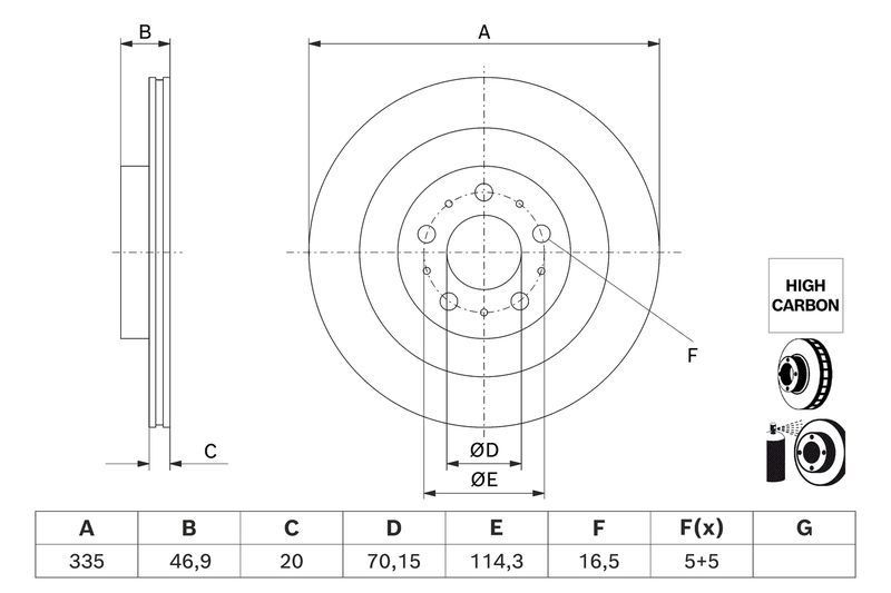 BOSCH 0 986 479 J78 Brake Disc
