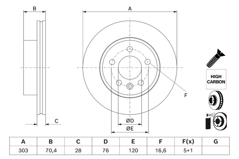 BOSCH 0 986 479 J83 Brake Disc