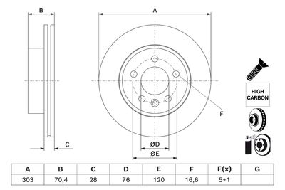 Brake Disc BOSCH 0 986 479 J83