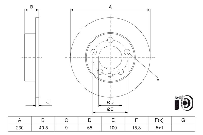 BOSCH 0 986 479 K55 Brake Disc