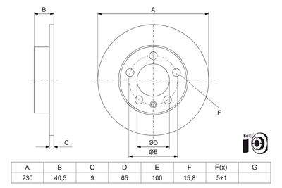 Brake Disc BOSCH 0 986 479 K55