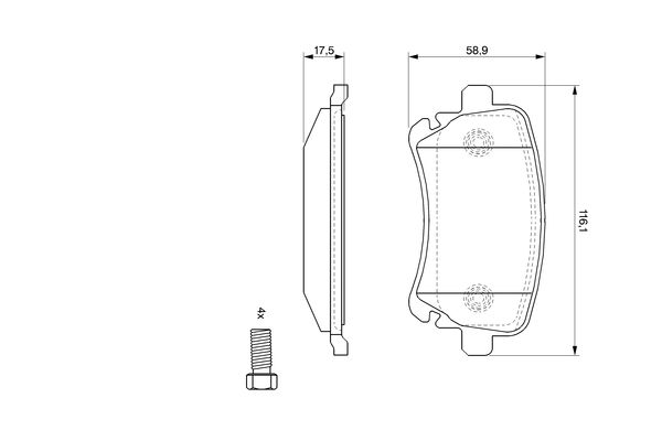BOSCH 0 986 494 119 Brake Pad Set, disc brake