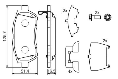 Brake Pad Set, disc brake BOSCH 0 986 494 320