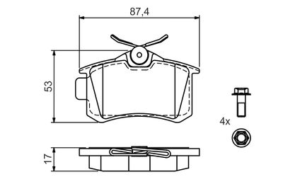 Brake Pad Set, disc brake BOSCH 0 986 494 518