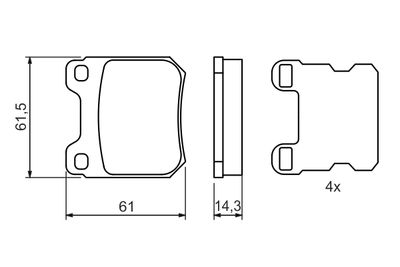 Brake Pad Set, disc brake BOSCH 0 986 494 523
