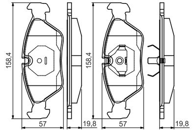 Brake Pad Set, disc brake BOSCH 0 986 495 162