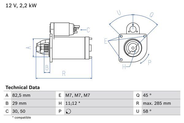 BOSCH 0 986 010 600 Starter