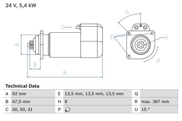 BOSCH 0 986 011 570 Starter