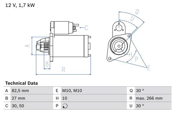 BOSCH 0 986 013 150 Starter