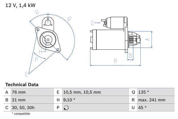 BOSCH 0 986 014 840 Starter