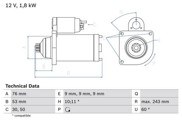 BOSCH 0 986 016 990 Starter