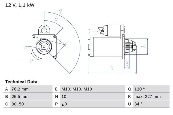 BOSCH 0 986 017 060 Starter
