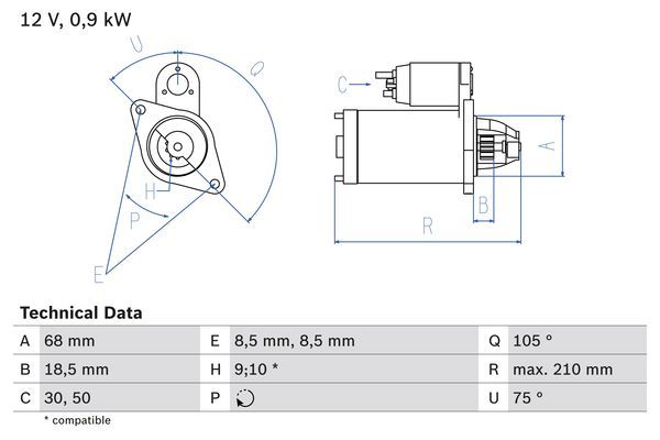 BOSCH 0 986 017 120 Starter