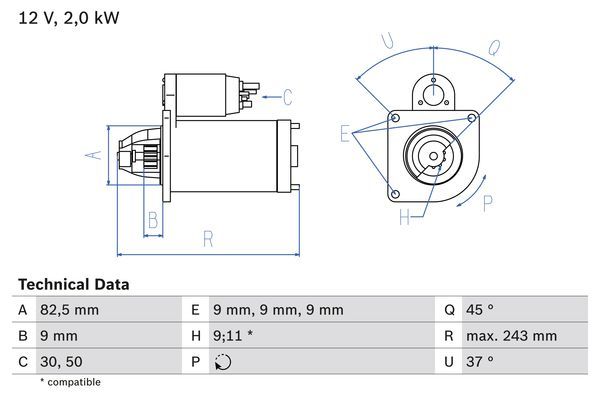 BOSCH 0 986 017 790 Starter