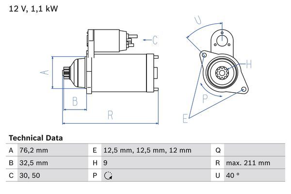 BOSCH 0 986 017 830 Starter