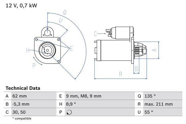 BOSCH 0 986 017 930 Starter