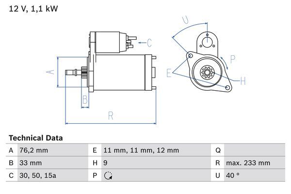 BOSCH 0 986 018 200 Starter