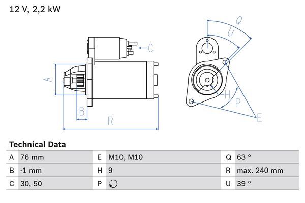 BOSCH 0 986 018 910 Starter