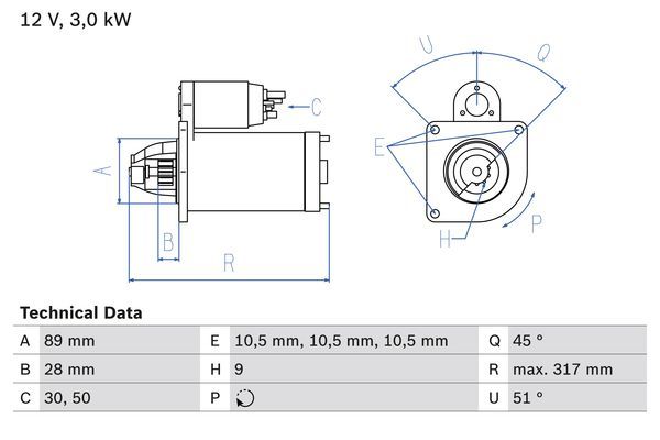 BOSCH 0 986 019 020 Starter