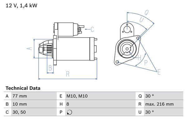 BOSCH 0 986 020 411 Starter