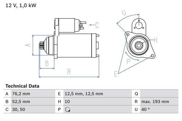 BOSCH 0 986 020 780 Starter