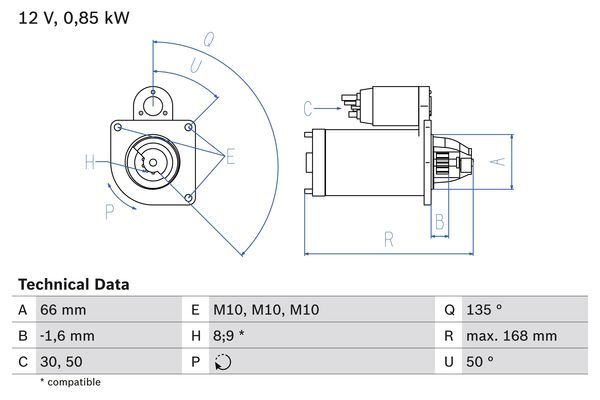 BOSCH 0 986 021 051 Starter