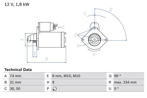 BOSCH 0 986 021 230 Starter