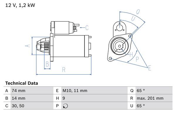 BOSCH 0 986 021 530 Starter