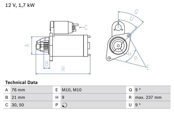 BOSCH 0 986 021 980 Starter