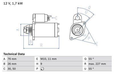Starter BOSCH 0 986 022 010
