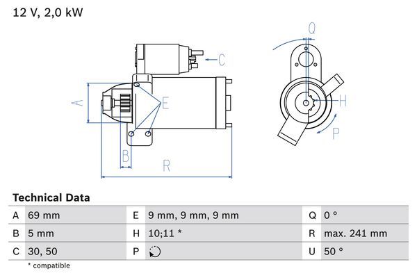 BOSCH 0 986 022 670 Starter