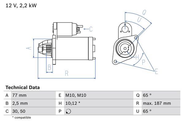 BOSCH 0 986 022 720 Starter