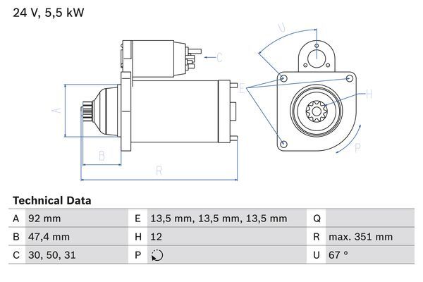 BOSCH 0 986 025 450 Starter