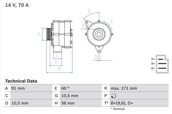 BOSCH 0 986 033 810 Alternator