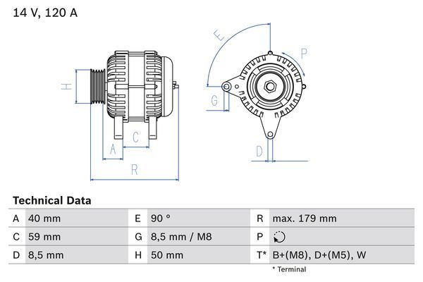 BOSCH 0 986 038 950 Alternator