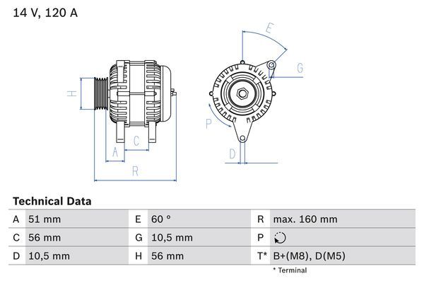BOSCH 0 986 039 250 Alternator
