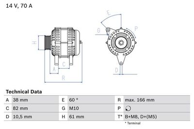 Alternator BOSCH 0 986 039 550