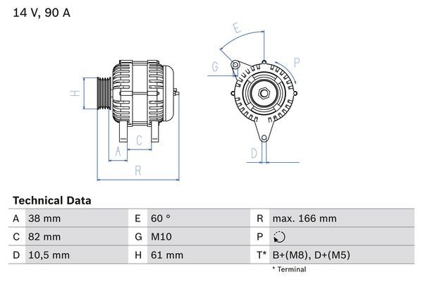 BOSCH 0 986 040 340 Alternator