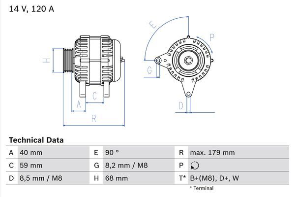 BOSCH 0 986 040 360 Alternator