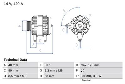Alternator BOSCH 0 986 040 360