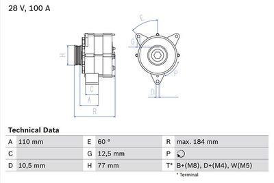 Alternator BOSCH 0 986 041 030
