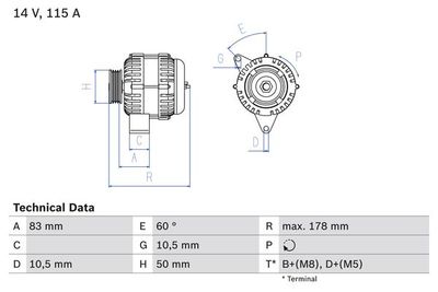 Alternator BOSCH 0 986 041 320