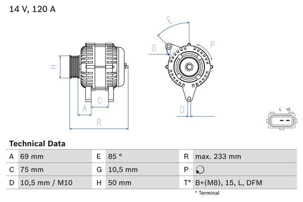 BOSCH 0 986 041 810 Alternator