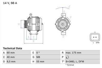 Alternator BOSCH 0 986 041 850