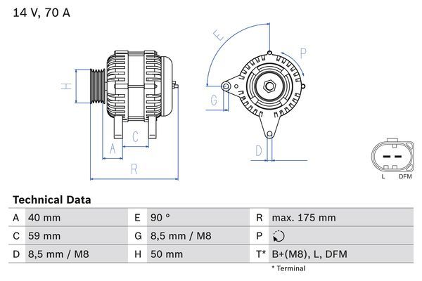 BOSCH 0 986 041 910 Alternator