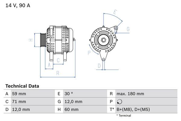 BOSCH 0 986 042 000 Alternator