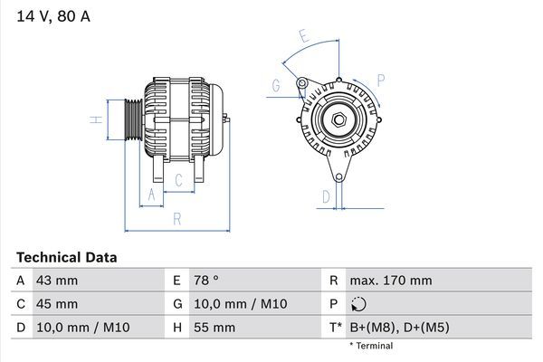 BOSCH 0 986 042 081 Alternator
