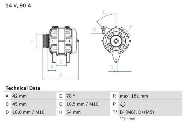 BOSCH 0 986 042 091 Alternator
