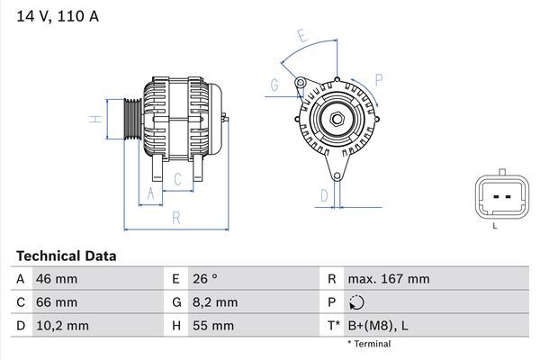 BOSCH 0 986 042 181 Alternator