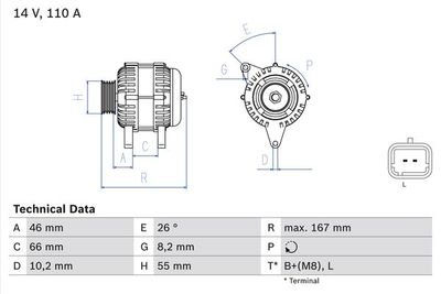 Alternator BOSCH 0 986 042 181